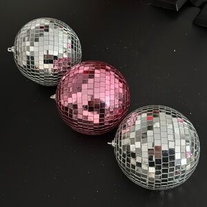 3 Pack Holiday Disco ball large ornaments
